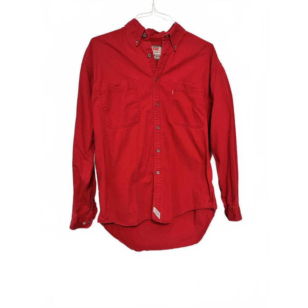 Levi's Classic Red Button-Up Shirt 100% Cotton- Size  L